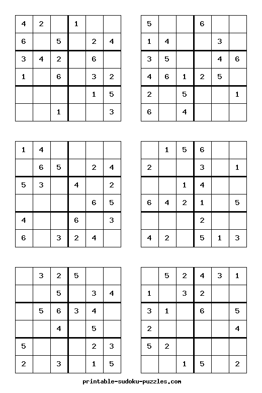 Printable Sudoku Puzzles for kids 2024-05-07