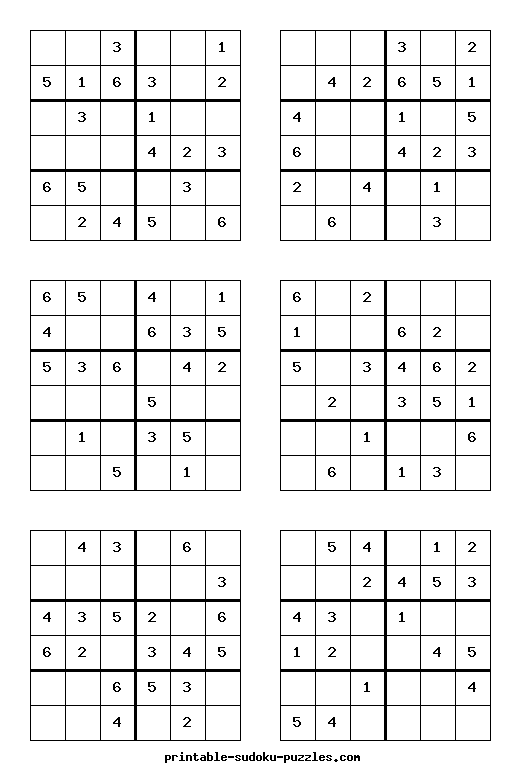 Free Printable Sudoku Puzzles For Kids