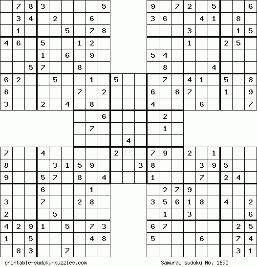 Samurai sudoku para imprimir