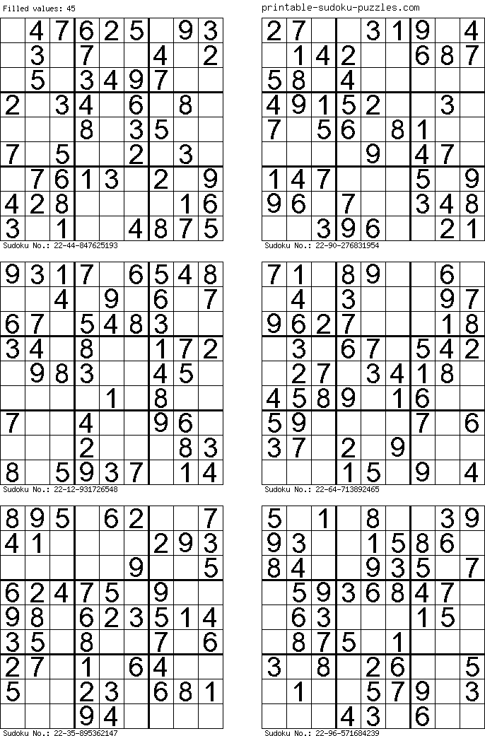 Free online Sudoku. Print Sudoku #638.