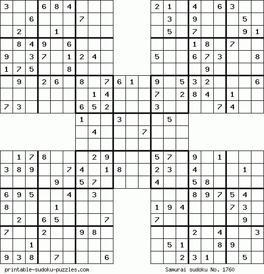 Printable samurai sudoku