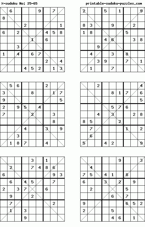 printable x sudoku